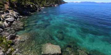 The Emerald Bay of Lake Tahoe is frozen