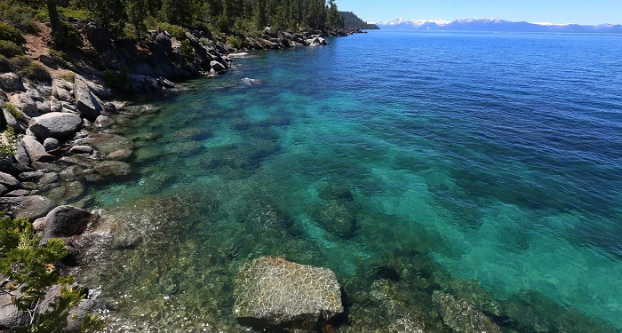 The Emerald Bay of Lake Tahoe is frozen